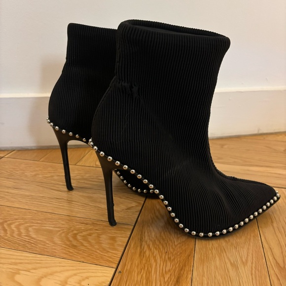 Alexander Wang Eri Plisse Studded Sock Boots - Picture 3 of 9